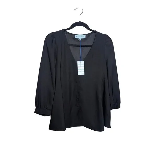 NWT Tuckernuck Hollis Blouse in Black Sz. M - Picture 2 of 6